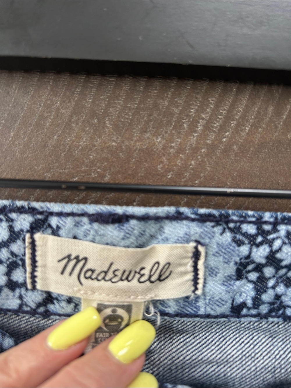 Madewell Light Blue Floral Print Straight Leg Jeans - Picture 2 of 10